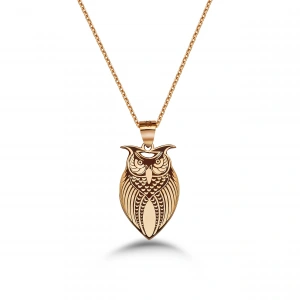 Gümüş Baykuş Kolye - Rose