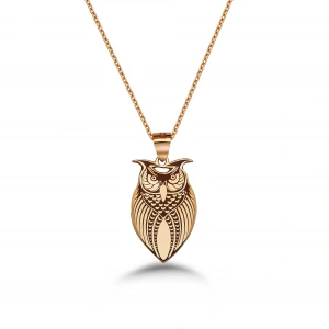 Gümüş Baykuş Kolye - Rose