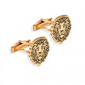 İhtişamlı Aslan Gümüş Kol Düğmeleri