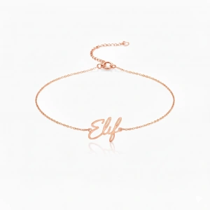 İmza Gümüş Halhal 925 Ayar - Rose