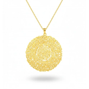 İnşirah Suresi Gümüş Kolye - Altın