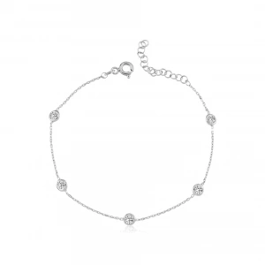 Işıltılı Tutkular Tekli Rose Renk Gümüş Bileklik - Gümüş