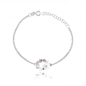 İtalyan TaAltınm Soft Çiçekler Flowers Gümüş Bileklik - Gümüş