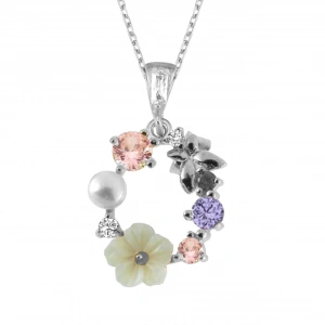 İtalyan TaAltınm Soft Çiçekler Flowers Gümüş Kolye - Gümüş