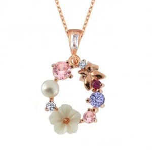 İtalyan TaAltınm Soft Çiçekler Flowers Gümüş Kolye - Rose