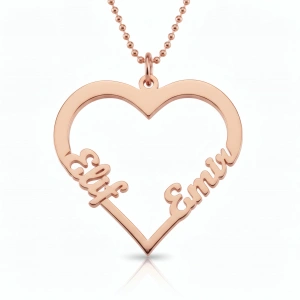 Kalp İsimli Gümüş Kolye - Rose