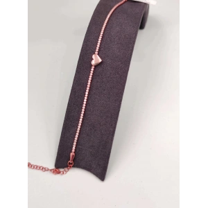 Kalp Suyolu Taşlı Gümüş Bileklik - Rose