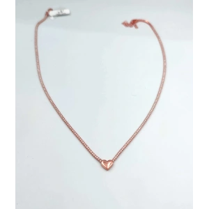 Kalp Suyolu Taşlı Gümüş Kolye - Rose