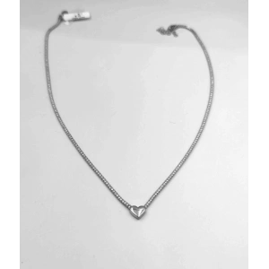 Kalp Suyolu Taşlı Gümüş Kolye - Gümüş