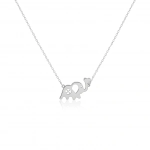 Kalpli Fil Gümüş Kolye - Gümüş