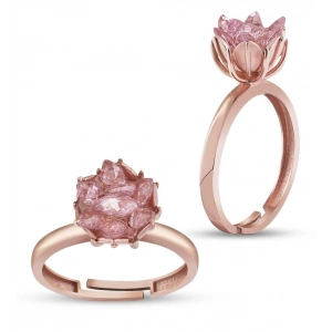 Lotus Çiçeği Gümüş Yüzük - Rose
