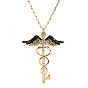 Melek Kanadı Kadüse Gümüş Kolye - Altın