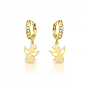 Melek Küpe Taşlı Sallantılı - Altın