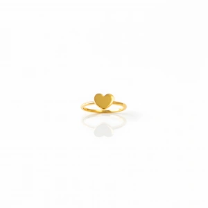 Minik Kalp Gümüş Yüzük - Altın