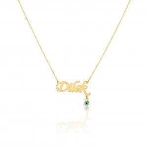 Nazarlıklı İsim Kolye - Altın