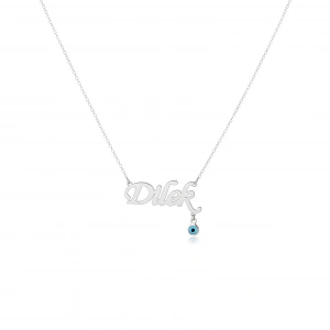 Nazarlıklı İsim Kolye - Gümüş