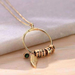 Özel TaAltınm Gümüş Tüylü İsim Kolye - Altın