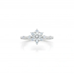 Pırlanta Montür Aşk Güneşi Gümüş Yüzük - Gümüş