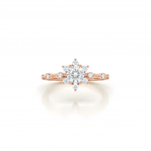 Pırlanta Montür Aşk Güneşi Gümüş Yüzük - Rose