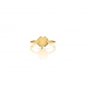 Şans Yoncası Gümüş Yüzük - Altın