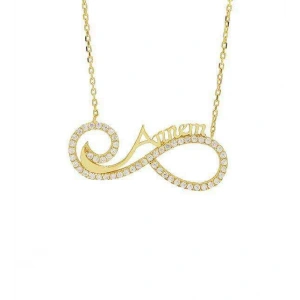 Sonsuzluk Annem Gümüş Kolye - Altın