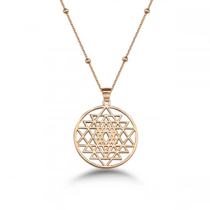 Sri Yantra Gümüş Kolye - Rose
