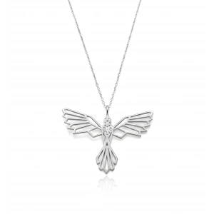 Tasarım Anka Kuşu Gümüş Kolye - Gümüş