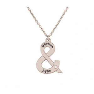 Taşlı Ve İşareti İsimli Gümüş Kolye - Gümüş