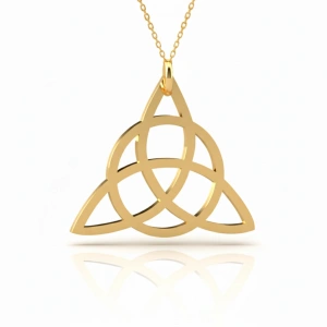 Triquetra Gümüş Kolye - Altın