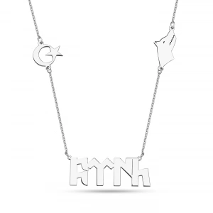 Türk Yazılı Gümüş Kolye - Gümüş