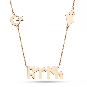 Türk Yazılı Gümüş Kolye - Rose