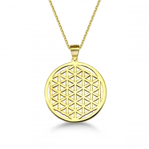 Yaşam Çiçeği Gümüş Kolye - Altın