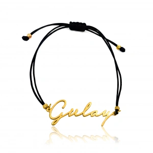 Yeni Trend Gümüş İsim Bileklik - Altın