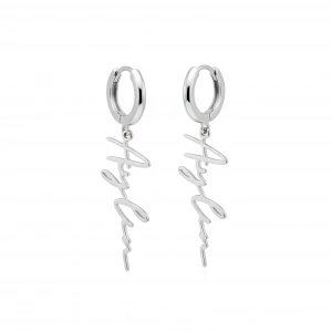 Yeni Trend İmza İsim Küpe - Gümüş