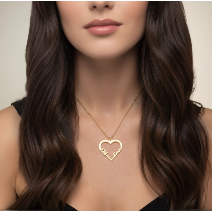 Kalp İsimli Gümüş Kolye - Gümüş