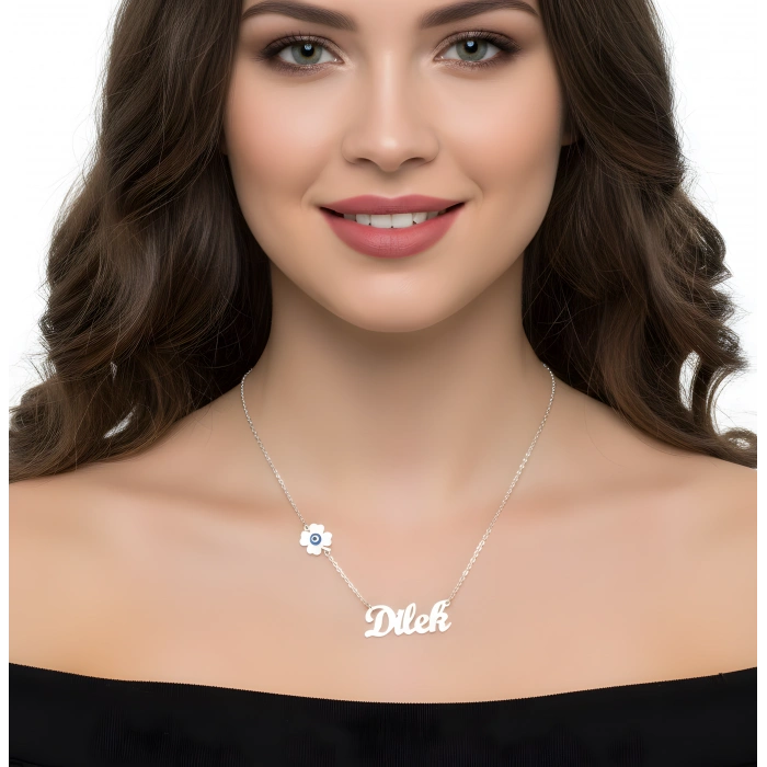 Şanslı İsim Gümüş Kolye - Rose