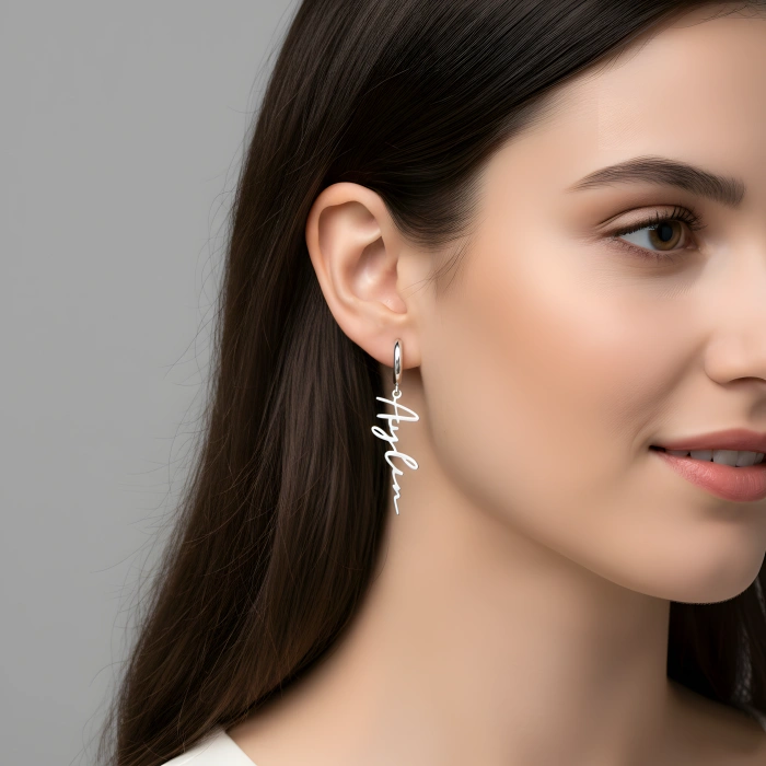 Yeni Trend İsim Küpe - Rose