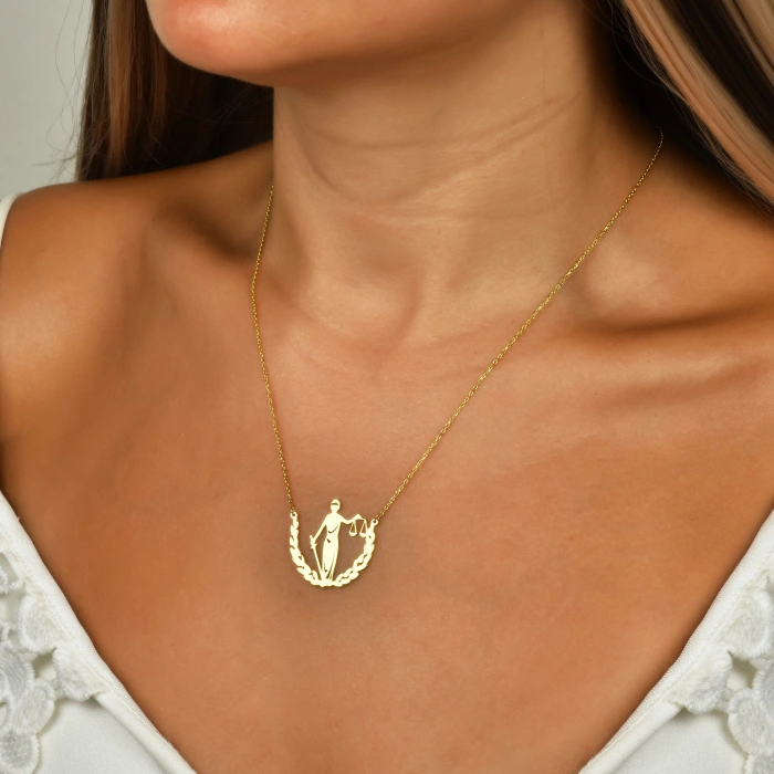 Adalet Simgesi Gümüş Kolye - Rose