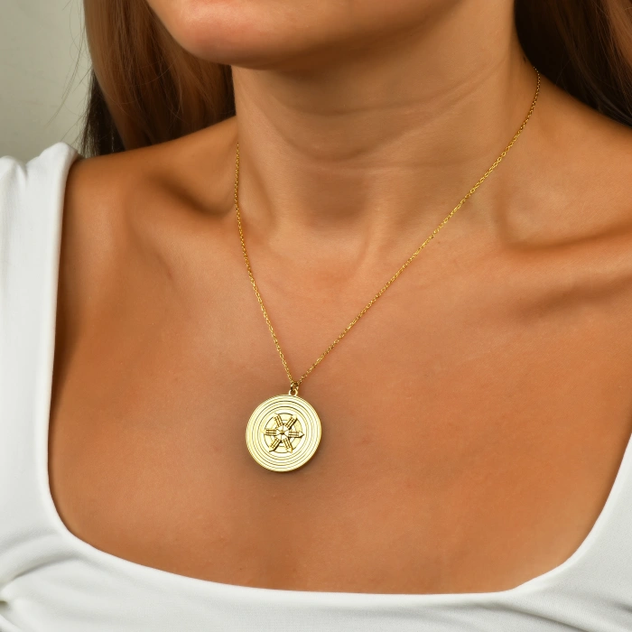 Atlantis Mandalası Gümüş Kolye