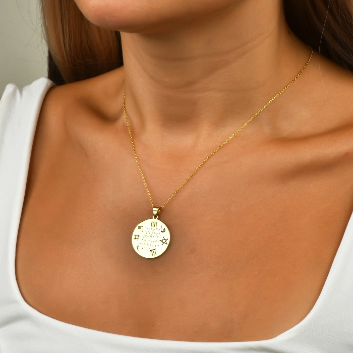 Hiçlikten Gelen Güç Plaka Kolye - Altın