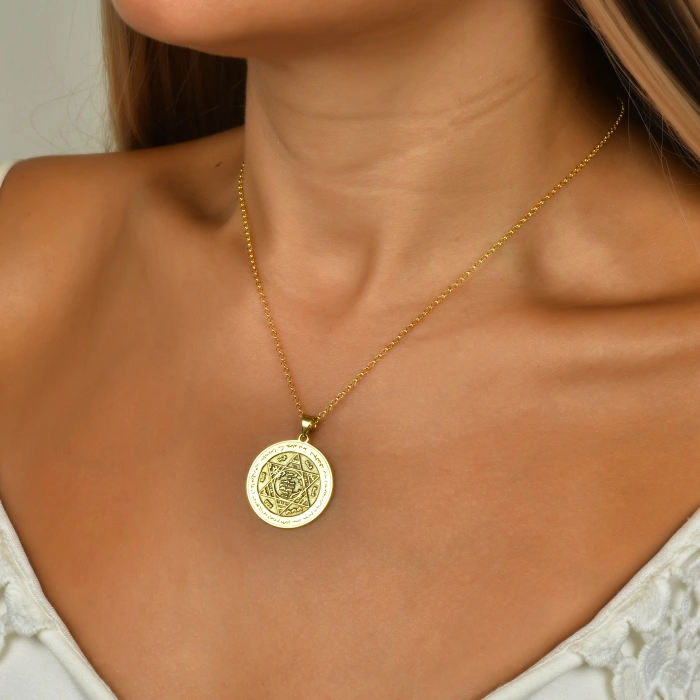 Hz.Süleyman Mührü Gümüş Kolye - Rose