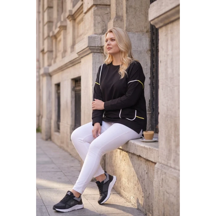 Çizgi Şeritli Cepli Sweatshirt