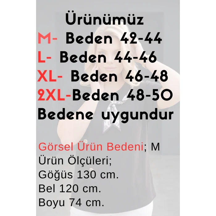 Fularlı Düğme Detaylı Bluz