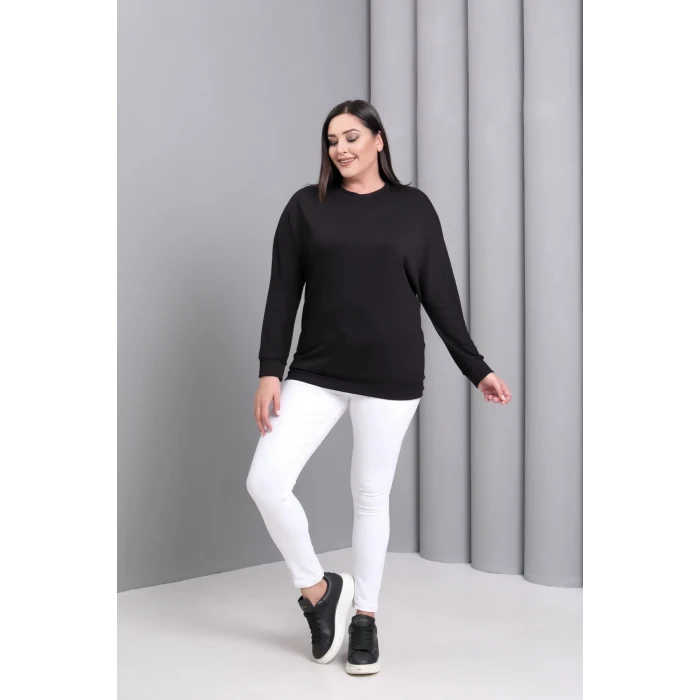 Sırtı Kanat Taş Baskılı Sweatshirt