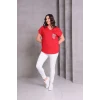 Cep Taş Baskılı Bluz