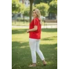 Yakası Ve Omuz Tül Detaylı Bluz