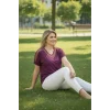 Yakası Ve Omuz Tül Detaylı Bluz