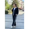 Yanları Şeritli Kapüşonlu Takım