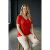 Yakası ve Kolları Taş Baskılı Bluz