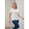 Sırtı Tül Kurdele Taş Baskılı Bluz